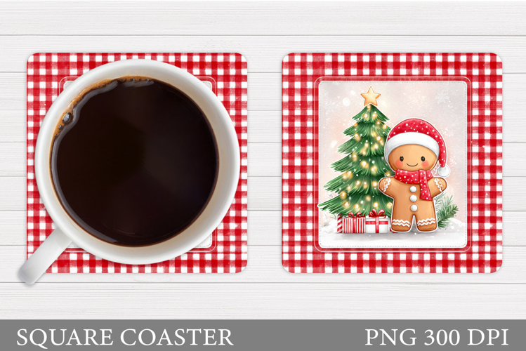 Gingerbread Coaster Design. Christmas Coaster Sublimation