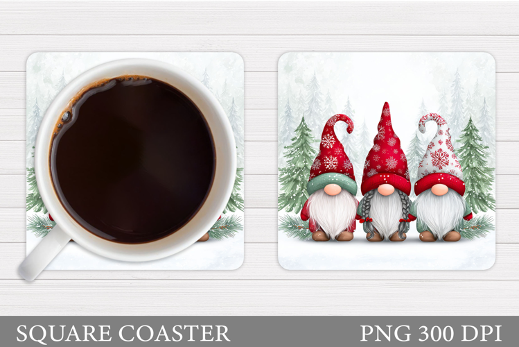 Christmas Gnome Coaster. Christmas Coaster Sublimation