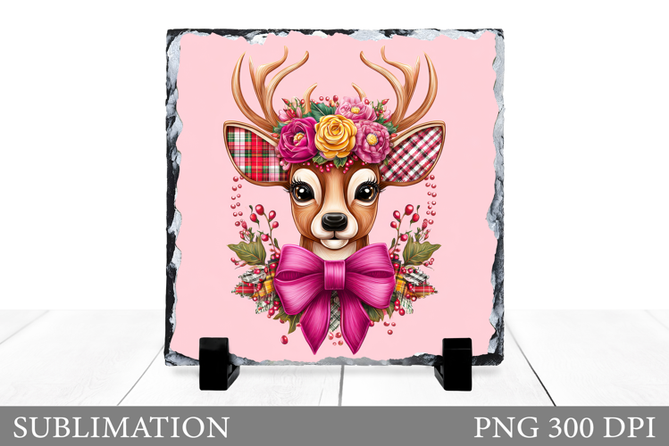 Christmas Deer Sublimation. Christmas Deer Slate Design