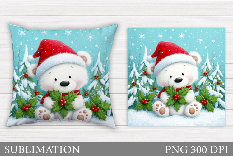 Polar Bear Sublimation. Polar Bear Pillow Design