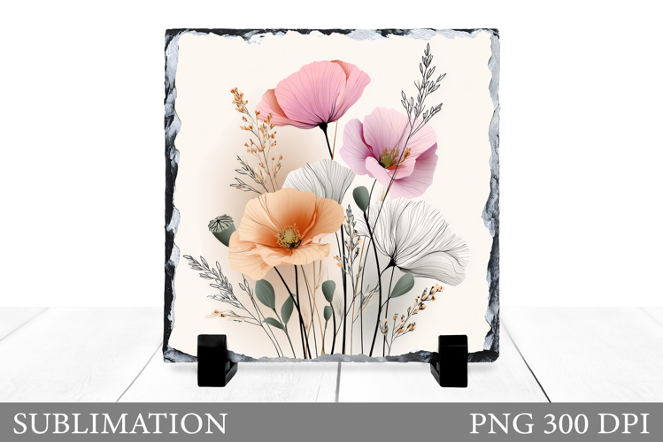 Flowers Sublimation. Flowers Slate Sublimation