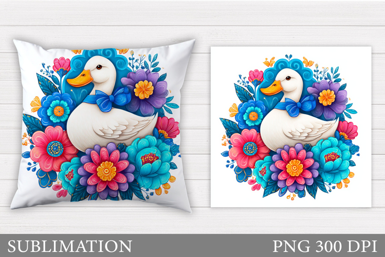 Cute Goose Sublimation. Funny Goose Pillow Design
