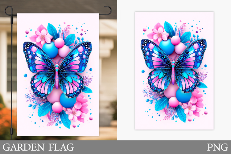 Butterfly Garden Flag Design. Butterfly Sublimation