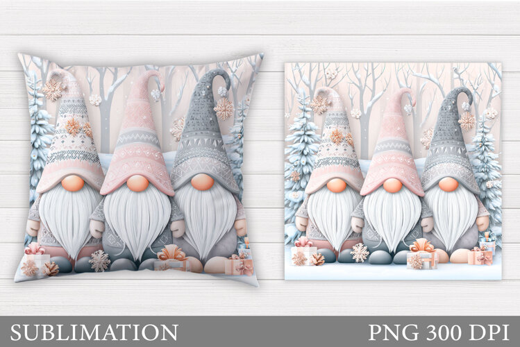 Christmas Gnome Pillow Design. Christmas Pillow Sublimation example image 1