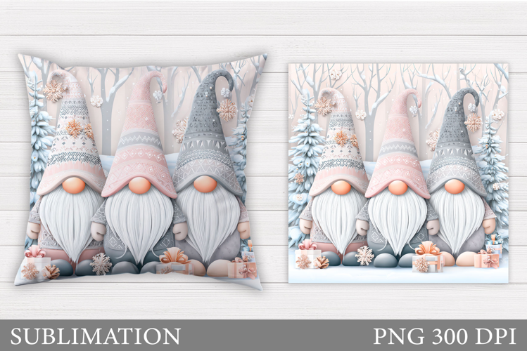 Christmas Gnome Pillow Design. Christmas Pillow Sublimation