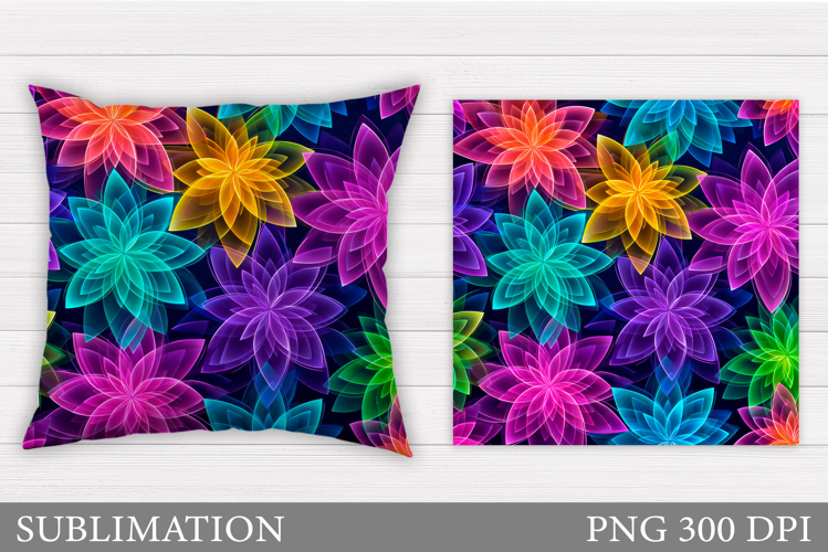 Floral Pillow Sublimation. Flowers Sublimation