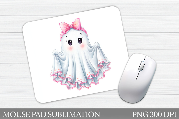Cute Ghost Mouse Pad Design. Halloween Mouse Pad Sublimation