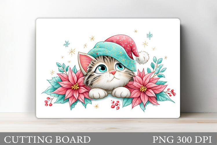 Christmas Cat Cutting Board. Christmas Cutting Board Design