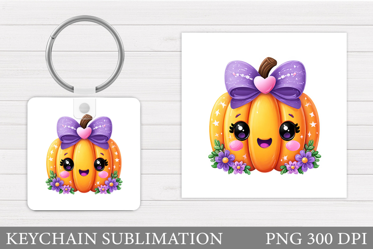 Cute Pumpkin Keychain. Cute Halloween Keychain Design