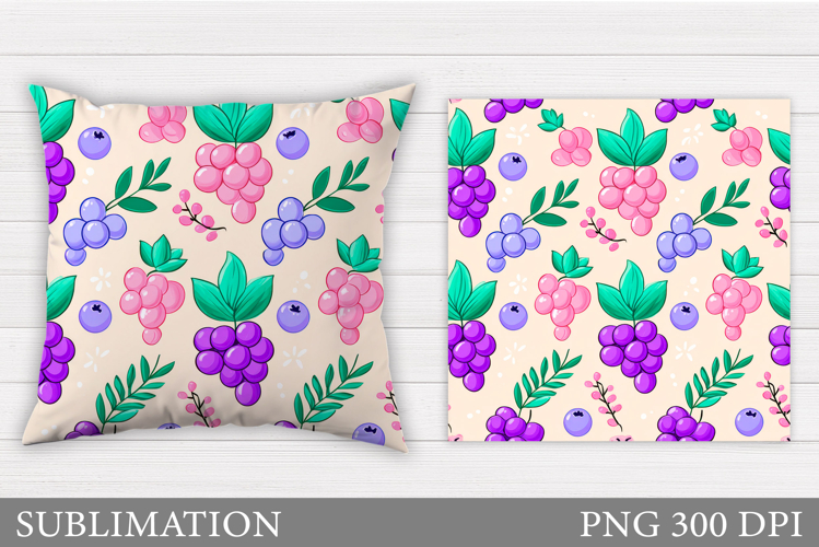 Berries Pillow Design. Berries Sublimation