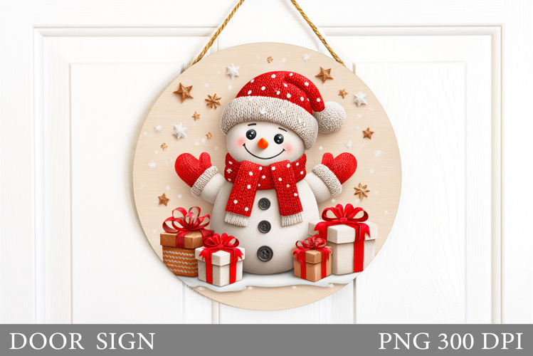 Christmas Snowman Door Sign. Christmas Door Sign Design