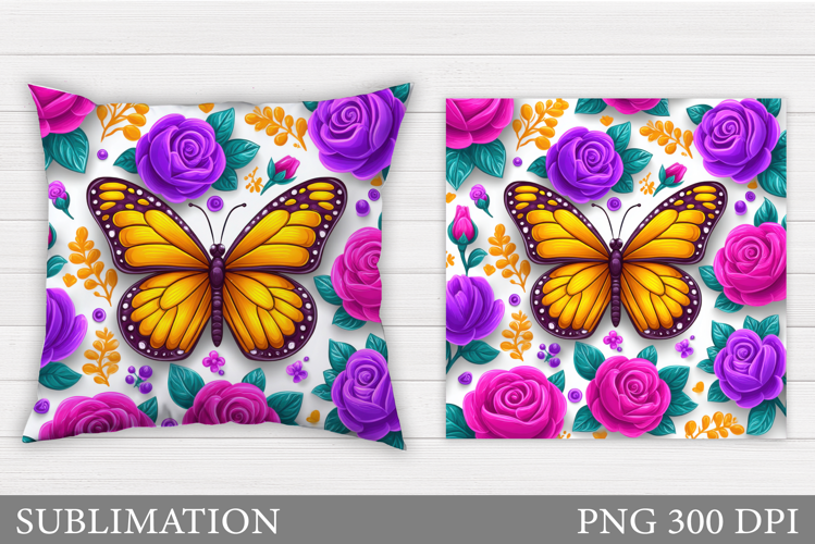 Butterfly Pillow Sublimation. Butterfly Sublimation