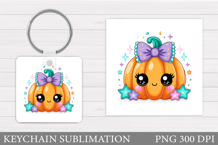 Cute Pumpkin Keychain. Cute Halloween Keychain Design