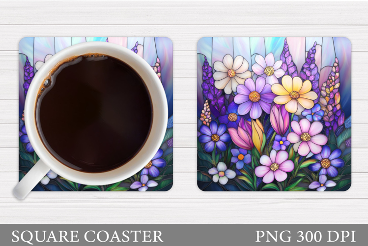 Wildflowers Coaster Design. Floral Coaster Sublimation