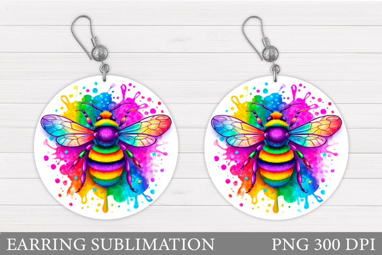 Bee Earring Design. Bee Sublimation