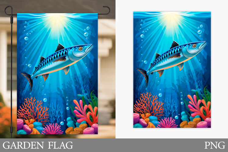 Fish Garden Flag Design. Fish Sublimation