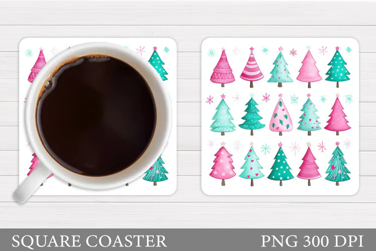 Christmas Tree Coaster Design. Christmas Coaster Sublimation