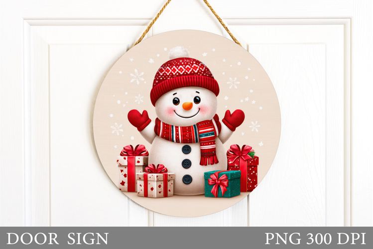 Christmas Snowman Door Sign. Christmas Door Sign Sublimation