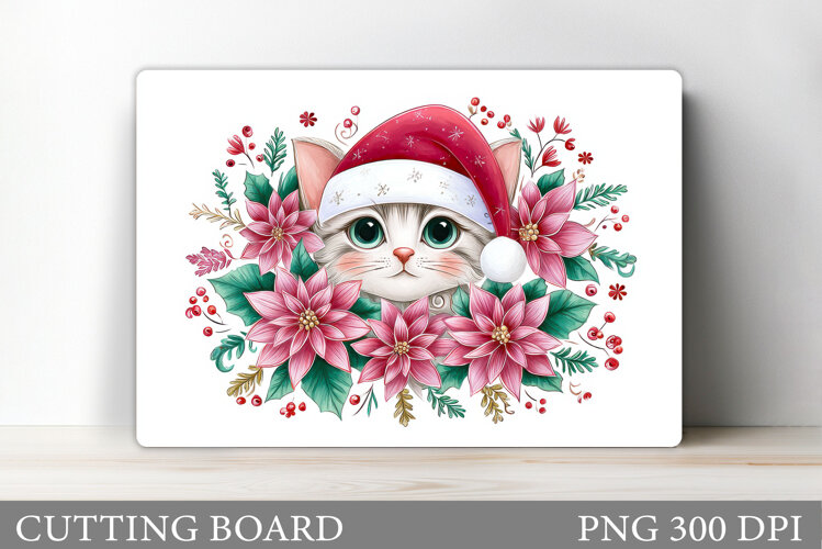 Christmas Cat Cutting Board. Christmas Cutting Board Design example image 1