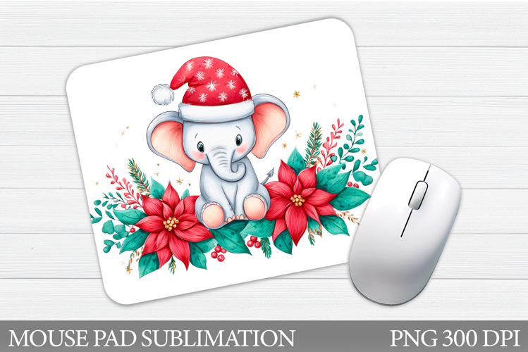Christmas Elephant Mouse Pad. Christmas Mouse Pad Design