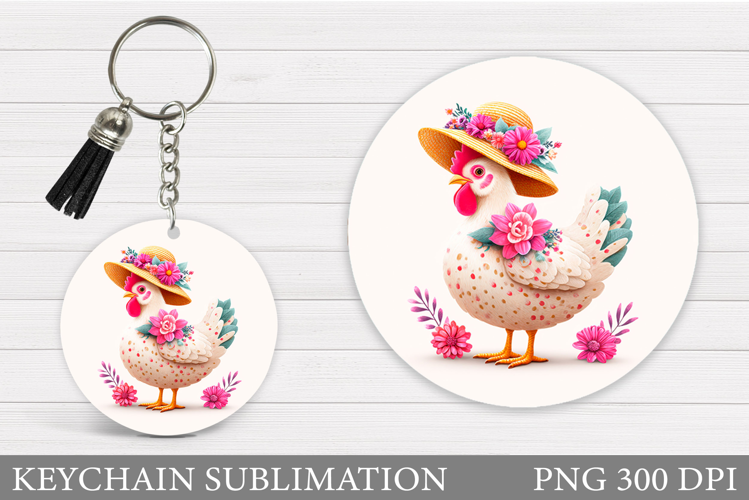 Chicken Keychain Design. Chicken Sublimation