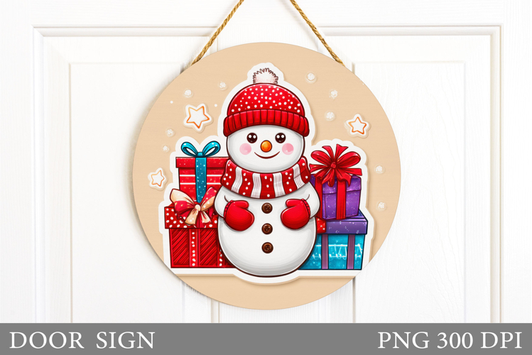 Christmas Snowman Door Sign. Christmas Door Sign Design