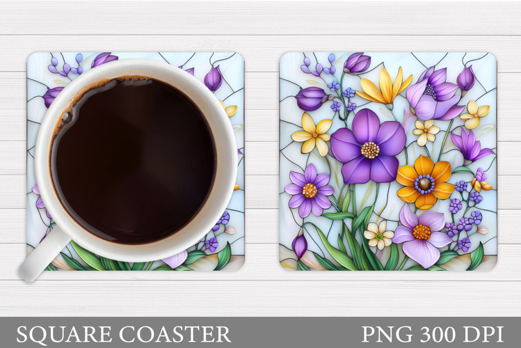 Wildflowers Coaster Design. Floral Coaster Sublimation