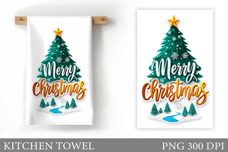 Christmas Tree Kitchen Towel. Christmas Kitchen Towel Design