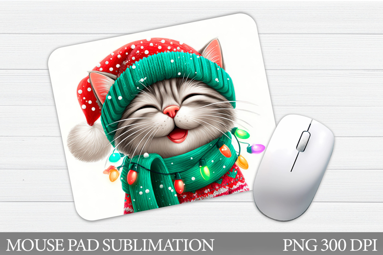 Christmas Cat Mouse Pad. Christmas Mouse Pad Sublimation