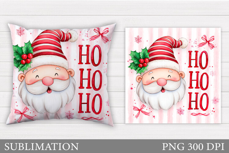 Santa Claus Pillow Design. Christmas Pillow Sublimation example image 1