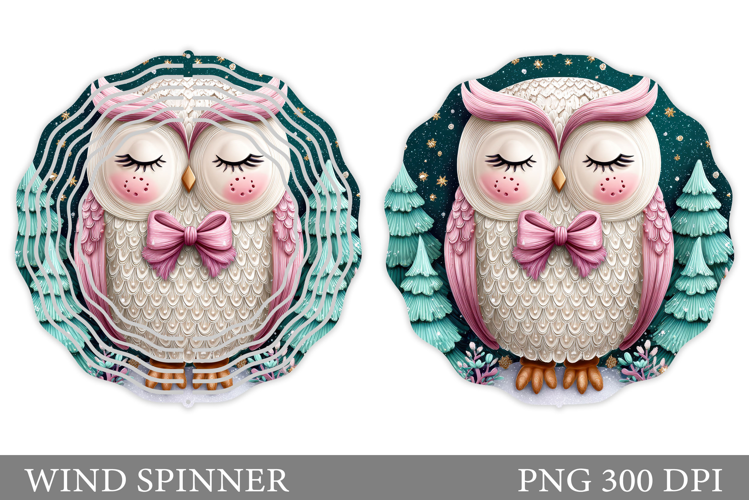 Christmas Owl Wind Spinner. Christmas Wind Spinner Design