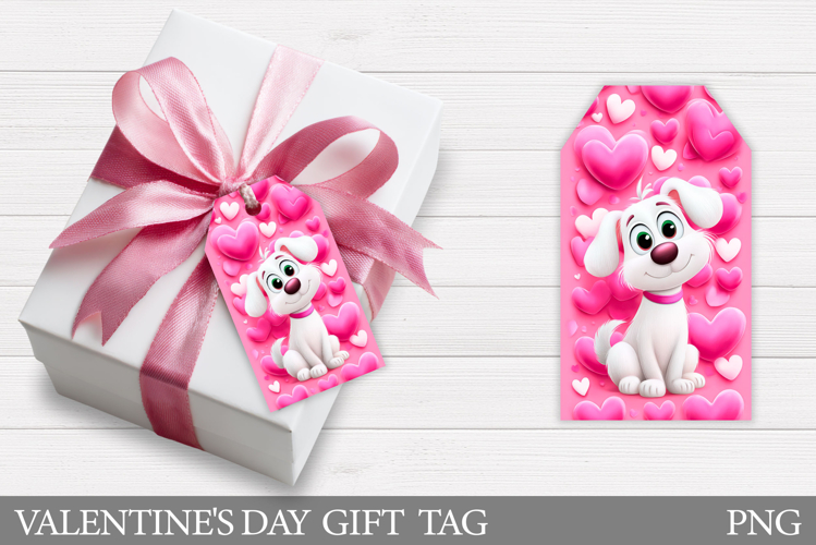 Valentines Dog Gift Tag Design. Valentine Gift Tag Printable