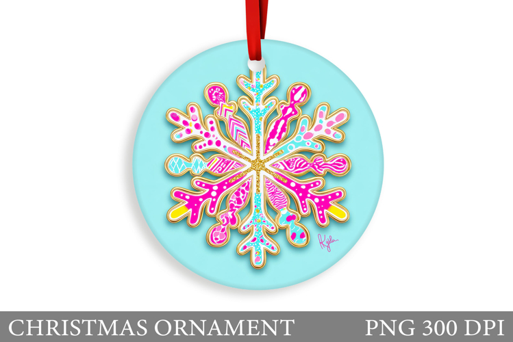 Snowflake Christmas Ornament. Christmas Ornament Sublimation