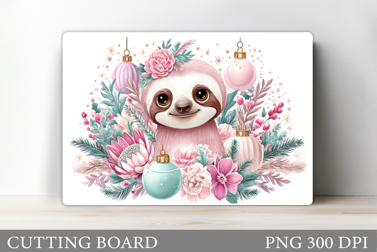 Christmas Sloth Cutting Board. Christmas Cutting Board