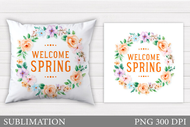 Spring Pillow Design. Spring Sublimation example image 1