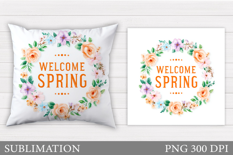 Spring Pillow Design. Spring Sublimation