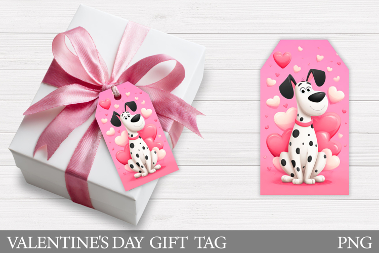 Valentines Dog Gift Tag Design. Valentine Gift Tag Printable