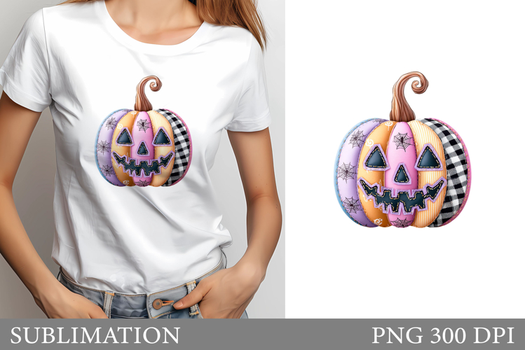 Patchwork Pumpkin T-Shirt. Patchwork Pumpkin Sublimation