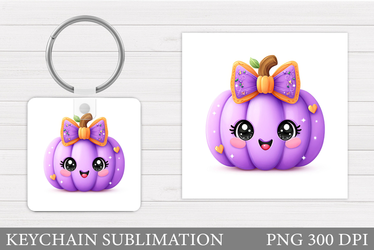 Cute Pumpkin Keychain. Cute Halloween Keychain Design