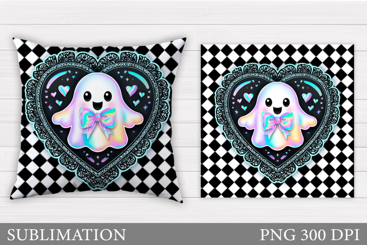 Ghost Pillow Design. Halloween Pillow Sublimation