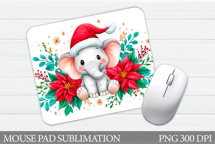 Christmas Elephant Mouse Pad. Christmas Mouse Pad Design