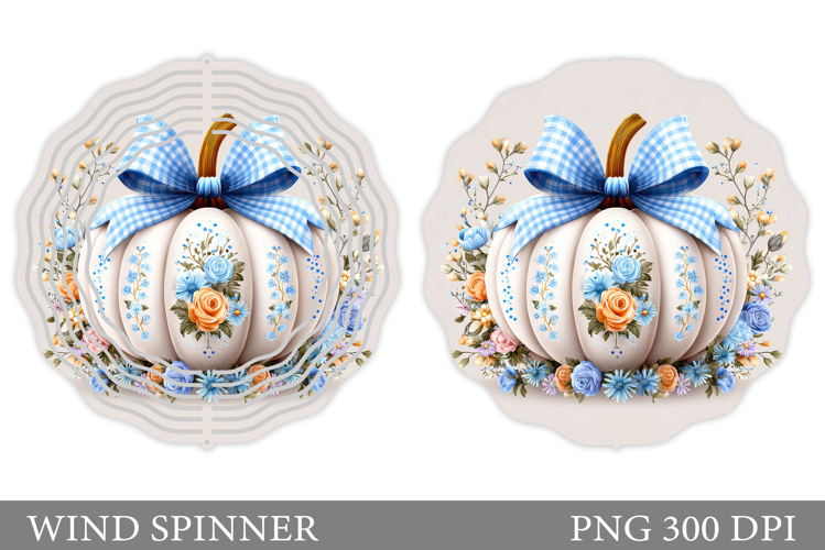 Pumpkin Flowers Spinner Design. Pumpkin Sublimation