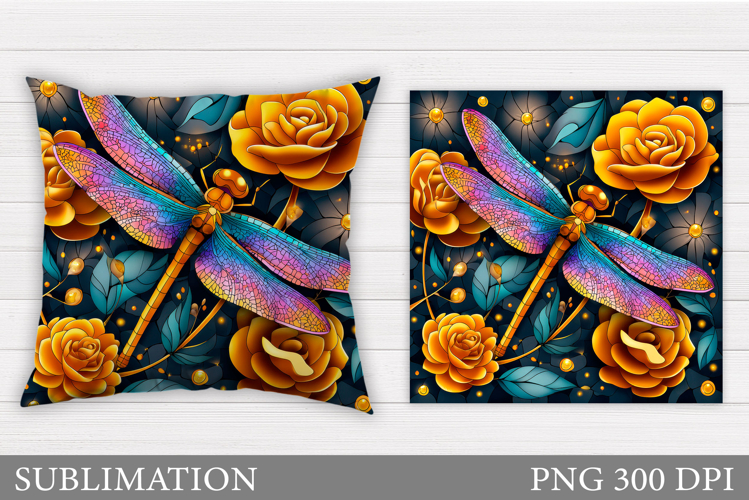 Dragonfly Pillow Design. Dragonfly Sublimation