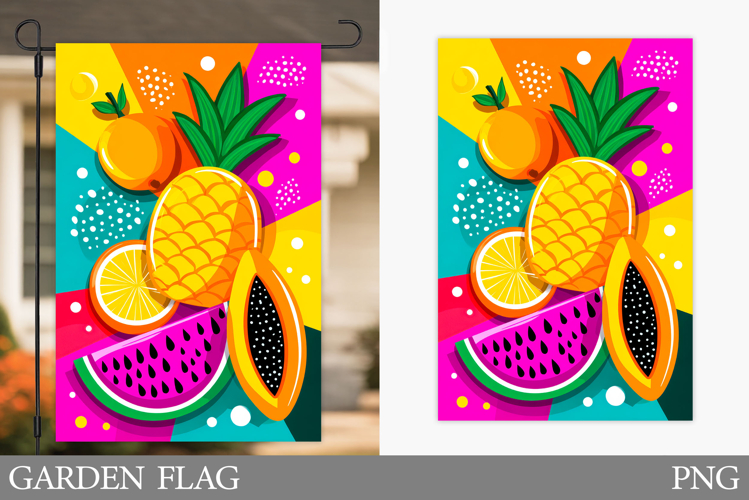 Fruits Garden Flag Design. Summer Garden Flag Sublimation
