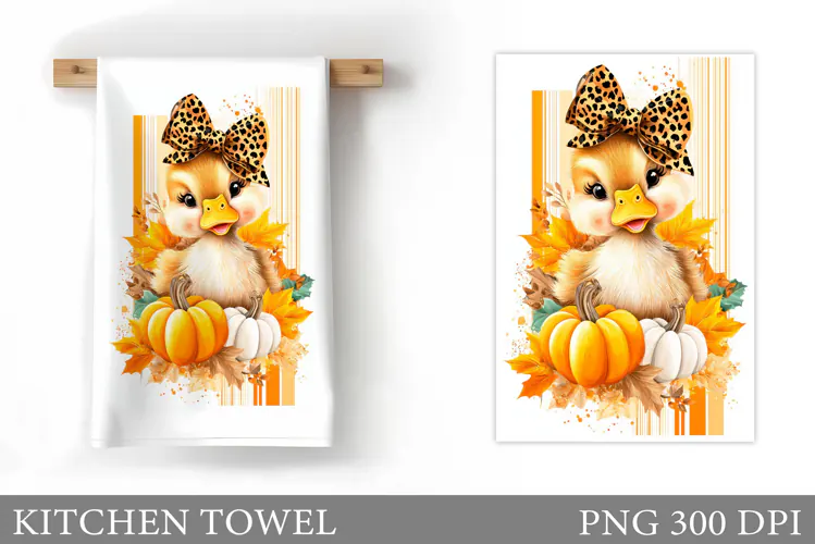 Fall Duck Kitchen Towel. Fall Kitchen Towel Sublimation