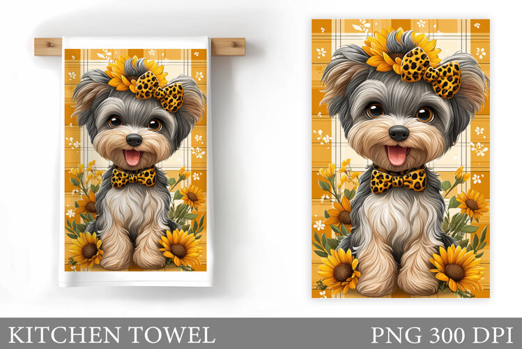 Cute Dog Kitchen Towel Design. Cute Dog Sublimation example image 1