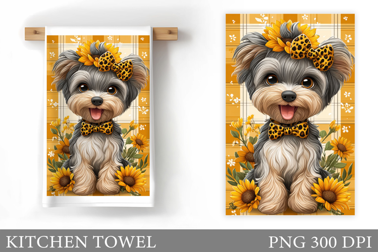 Cute Dog Kitchen Towel Design. Cute Dog Sublimation