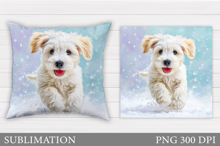 Christmas Dog Pillow Design. Christmas Pillow Sublimation