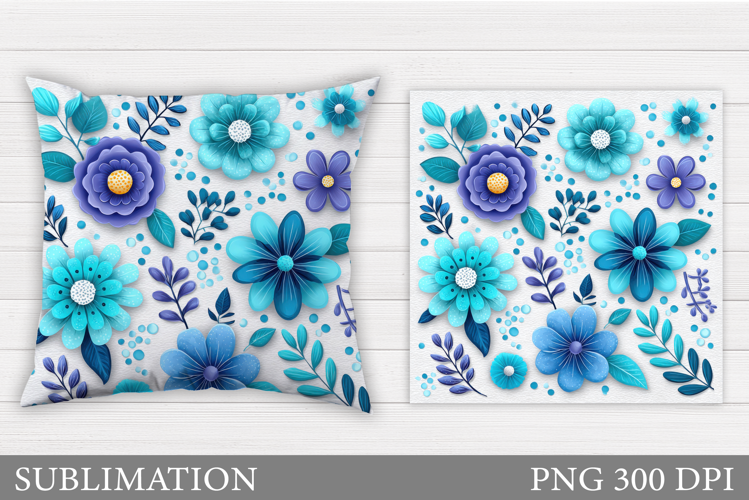 Flowers Pillow Sublimation. Floral Pillow Design