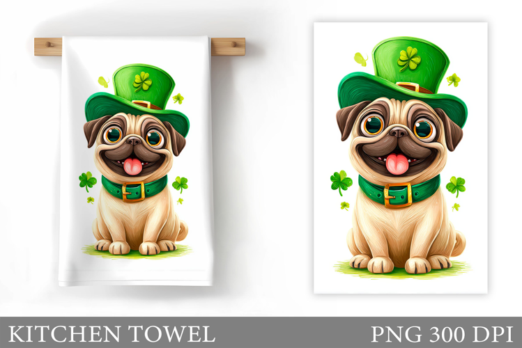 St Patrick Dog Kitchen Towel. St Patrick Kitchen Towel
